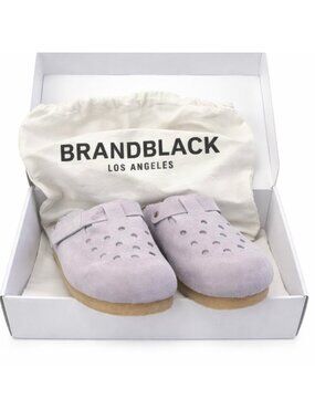 Men’s Suede Clog Mule Brandblack Carrera Size 9 Lavender Slip On Comfort Shoes